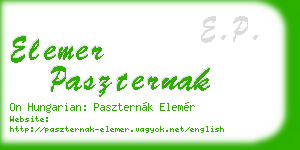 elemer paszternak business card