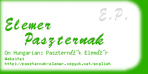 elemer paszternak business card